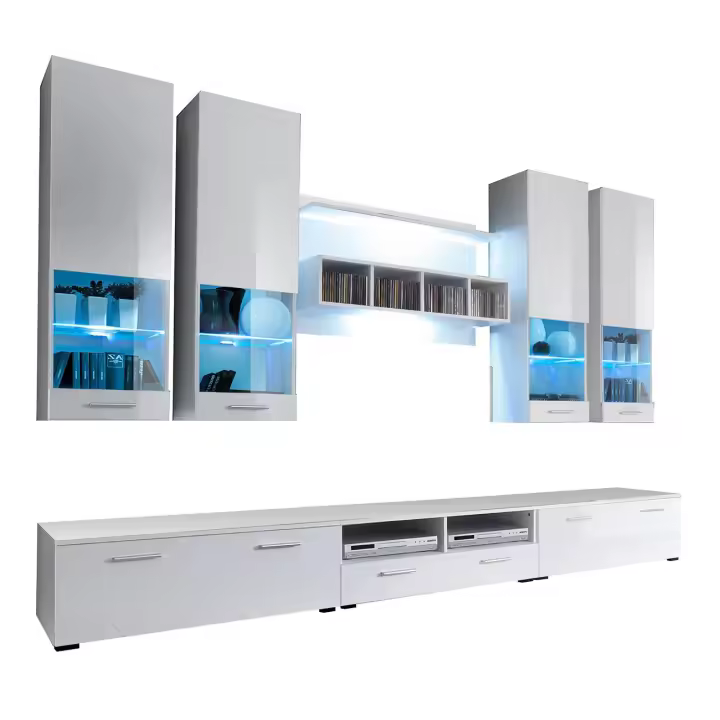 MB Muebles Bonitos - Conjunto Mueble de Salón, LED, Ancho 300cm, Más Colores, Mueble TV, Modelo Arlesa - 1