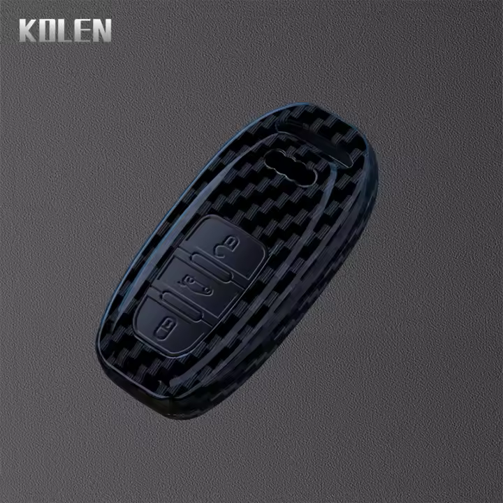 Funda De Llave De Coche En Fibra De Carbono ABS Para Audi A1 A3 8P A4 B9 A5 A6 C7 8S 8W A7 A8 Q3 Q5 Q7 4M S4 S5 S6 S7 S8 RS3 RS6 SQ5 TTS TFSI - 1