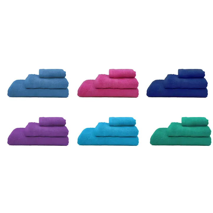 Energy Colors Textil-Hogar Juego de Toallas de Baño 100% Algodón (1 Toalla de baño, 1 Toallas de Manos y 1 Toalla Cara) - 1