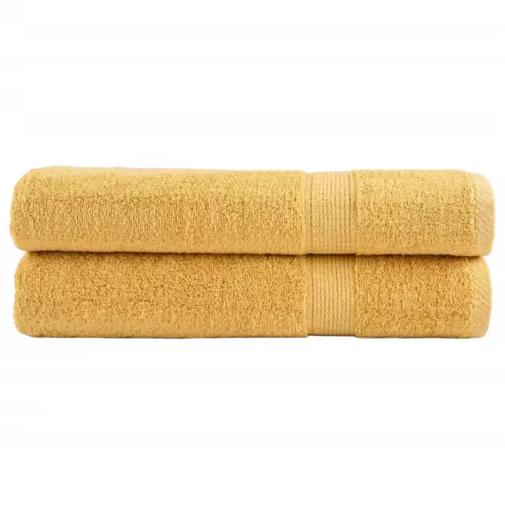vidaXL Toallas de sauna 2 uds 100% algodón 80x200 cm 600 gsm toalla Color Dorado,  Antracita,  Azul y mas - 1