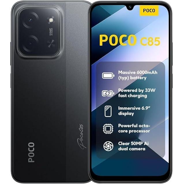 XIAOMI POCO C85 - Smartphone de 8+256GB, Cámara Dual de 50MP con IA, Pantalla inmersiva de 6.9”, Potente procesador Octa-Core, Carga rápida de 33W, 6000mAh