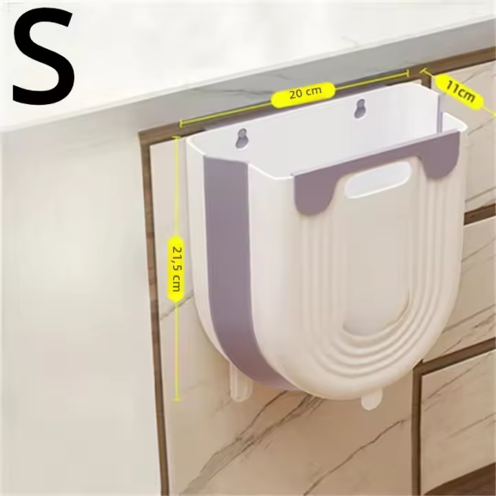 Basurero Plegable De Cocina Y Baño Colgante Y Montado En La Pared Accesorio De Cocina Para Armario De Casa Y Oficina - 1