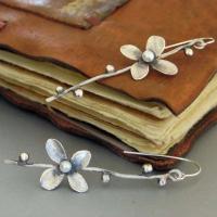 Pendientes Colgantes Bohemio Vintage Con Perlas Y Metal Silvery Estilo Minimalista Florales Accesorios De Moda Para Mujer - details 2