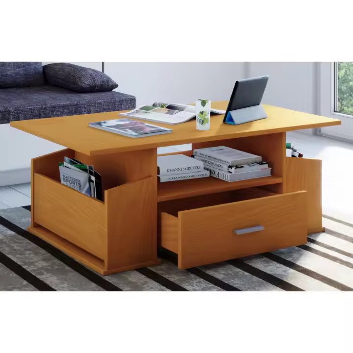 Mesa auxiliar de madera Mesa de centro Mesa de sofá Mesa de salón Cajón Junata Mesa auxiliar de madera Mesa de centro Mesa de sofá Mesa de salón Cajón Junata - 1