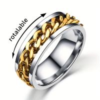 Anillo De Acero Inoxidable Para Hombre Con Cadena Giratoria Moderno Anillo De Dedo Casual Joyería Accesorio Masculino Regalo - details 4