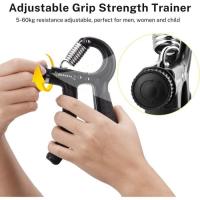 Fortalecedor de agarre de mano, 6 piezas con Contador, Pinza de mano de Resistencia ajustable de 5 a 60 kg, ejercitador de pendientes - details 1