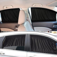 2pcs Cortinas De Sol Para Ventanas Laterales De Coche Universal Protección UV Plegable En Tela Negra Visera De Sol Para Estilo Del Coche - details 6