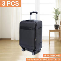 S7 STAR LG61850-LG61855 Set 3 Maleta Tela de Viaje, Juego 3pizas Equipaje Blanda con 4 Ruedas Giratorias Multidireccionales 360°, Maleta Expandible Gran Capacidad Asa Telescópica 20+24+28in - details 5