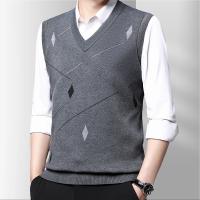 Suéter De Casual Para Hombre Chaqueta Sin Mangas Gruesa Para Otoño E Invierno Suéter De Lana Técnica Estilo Inteligente Con Patrón Geométrico - details 7