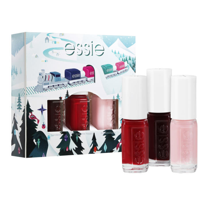 ESSIE | Cofre Regalo Navidad con 3 tonos:​ Mademoiselle, Bordeaux​ y​ Make Me Happy​