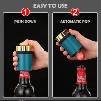 Abridor de botellas de type empuje Abridor de botellas magnético Abridor de botellas de cerveza Herramiento para abrir tapas de botellas de cerveza Utensilios de cocina - details 2