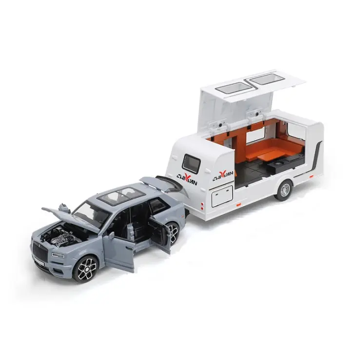 Modelo De Coche De Camping Rolls Royce Cullinan 1/32 En Aleación De Metal Con Luz Y Sonido Vehículo Off-road Para Niños Regalos - 1