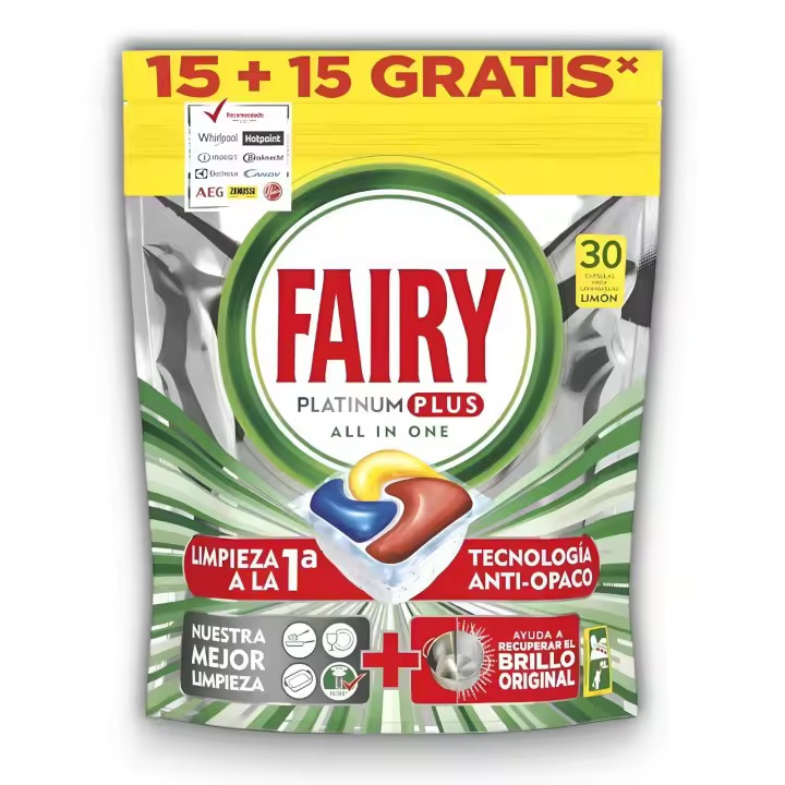 Fairy Lavavajillas 30 unidades - Platinum Plus - Todo en 1 - Karawan. - 1