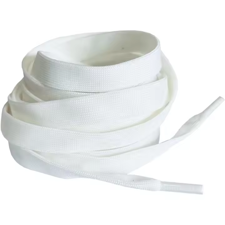 12 mm de ancho, cordones planos de poliéster, 140 cm, Blanco, 140 - 1