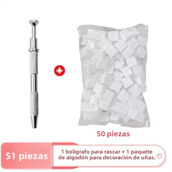 Herramientas De Arte De Uñas Con Estampador De Esponja Y Pincel Para Gel Y Polvos De Brillo Combo De 50/150 Piezas Con Pluma De Puntos - 1