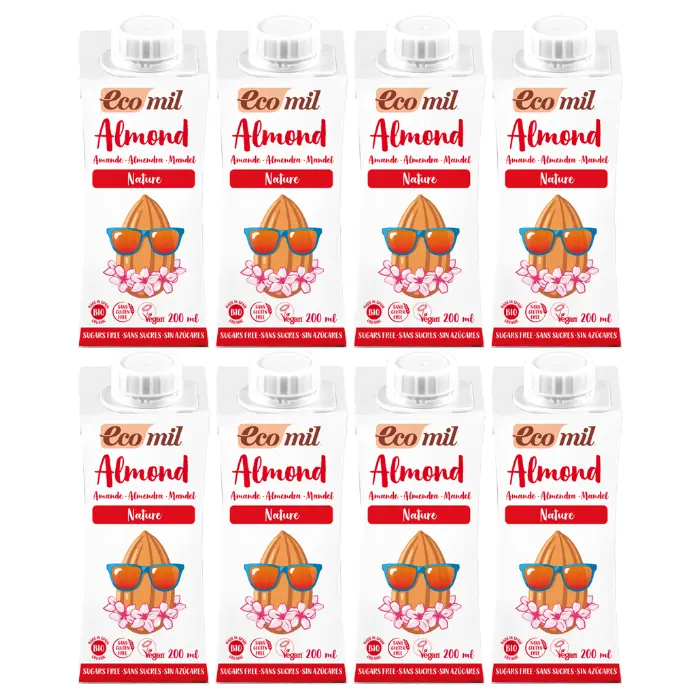Pack 8x Bebida de Almendra Bio Nature 200ml Ecomil - 1
