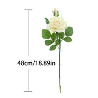 2 Cabezas De Flores De Rosa Artificiales Para Decoración De Hogar Y Jardín Arreglo De Ramas Largas Para Vaso Decorativo Y Boda Plantas Falsas Para DIY - details 1