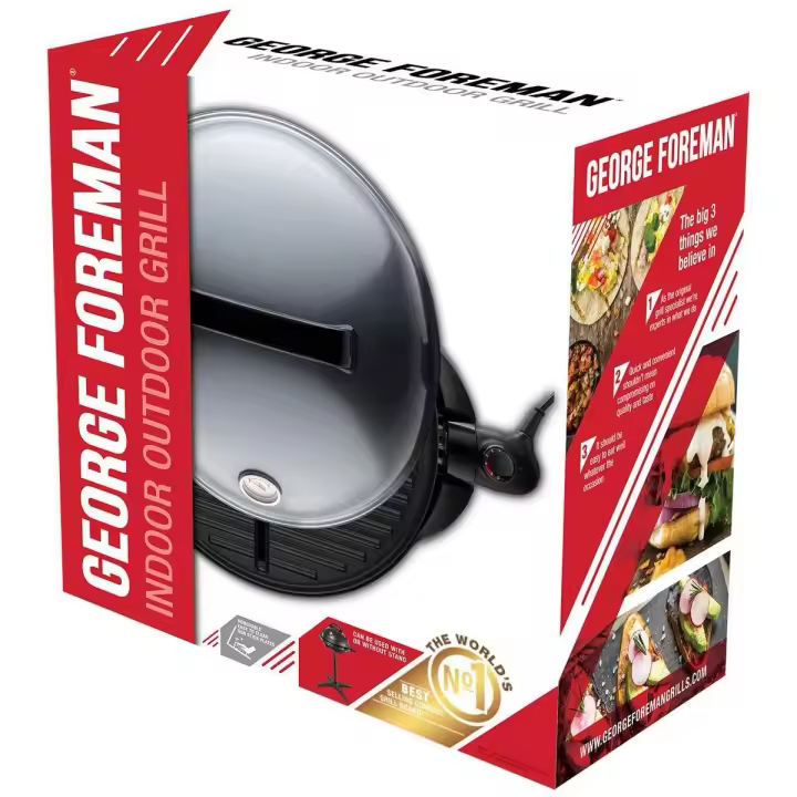Russell Hobbs Grill de interior y exterior 22460-56 - 5 niveles de temperatura, cocina hasta 15 raciones, placas antiadherentes extraíbles, bandeja recoge grasa, 2400W - 1