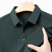 Camisa Polo Para Hombre Casual Larga Con Insignia Color Sólido Moda Transpirable Cómoda Versátil Top Para Negocios - details 6