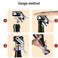 Tapón de champán, sellador de tapón de botella de champán de acero inoxidable 2pcs para tapón de vino espumoso Cava - details 0