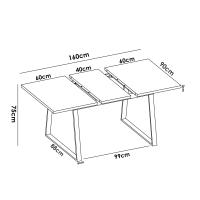 Mesa comedor extensible patas metálicas aran nordic 75x120-160x90 cm - Alta calidad - Fabricado en España - Somnia Descanso [Envío Incluido] - details 0