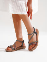 Sandalias Mujer Planas de tiras con brillo - details 1