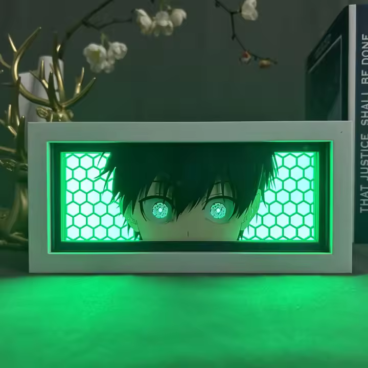 Lámpara De Mesa Anime Blue Lock Yoichi Isagi Lightbox Para Decoración De Habitaciones Papel Cortado Iluminación Nocturna LED - 1