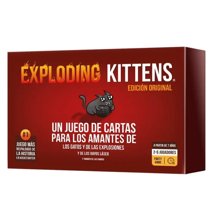 Asmodee Exploding Kittens - Juego de Cartas en Español para 2-5 Jugadores con 20 Cartas Nuevas - 1