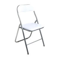 ORION91 Silla AQUILA Plegable Acolchada Piel Sintética y Estructura Metálica - Color BLANCO 39 x 44 x 78 cm - SpazioLuzio - details 0