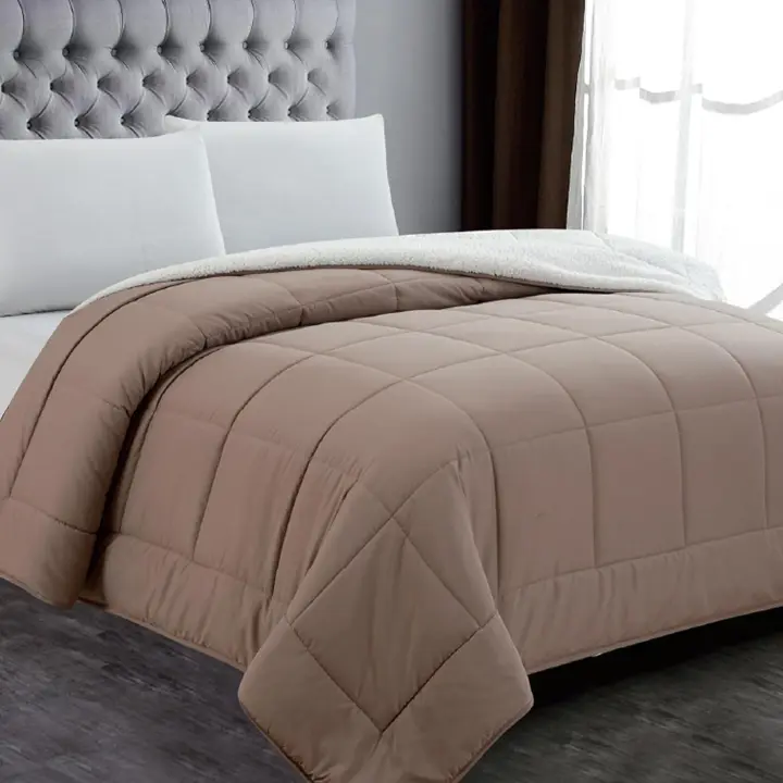 Shoppe house - Edredón Borrego para Cama - Edredón Nórdico Invierno Cálido y Suave con Relleno de MicroFibra Poliéster, Edredón Reversible Franela y Sherpa - 1
