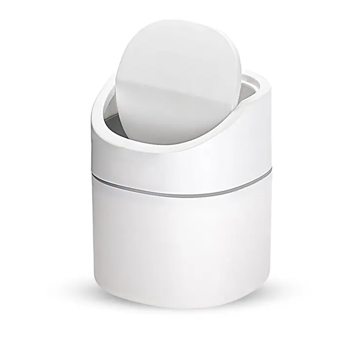 Mini pequeño para cocina, lata de escritorio, utilizada en sala de estar, dormitorio y oficina, cubo de basura interior (2L) - 1
