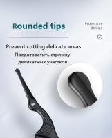 Tijeras Profesionales Para Pelo Facial Acero Inoxidable Redondas Para Barba Bigote Cejas Pestañas Corte Preciso Y Duradero - details 5