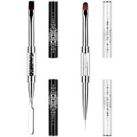 Set Profesional De Pinceles Para Uñas 2Pcs Doble Final Con Mango De Rhinestone Para Gel UV Herramientas De Arte De Uñas - details 0