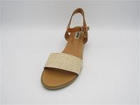 Sandalia estilo casual con cuña ligera,  beige y tostada, cierre pulsera, Mustang, Mujer - details 2