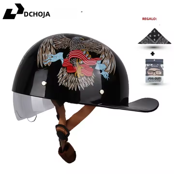 Casco De Motocicleta Uchoose Verano DS Baseball Retro Vintage Para Scooter Cruiser Chopper Gangster Unisex Abs Open Face - 1