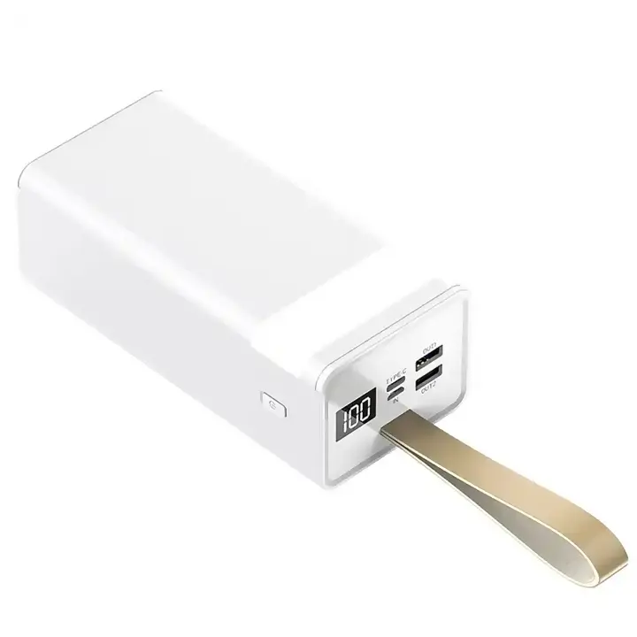 DAM. Powerbank 50.000mAh con doble salida USB, carga rápida PD22,5W, salida USB-C, colgante de transporte y linterna de alta potencia. Pantalla led de carga. 14,5x6,3x6,8cm - 1