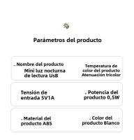 Lámpara De Lectura LED Mini Plegable Con Clip Y Recarga USB Protección Ocular 3 Colores Luz Nocturna Para Mesa Portátil - details 13