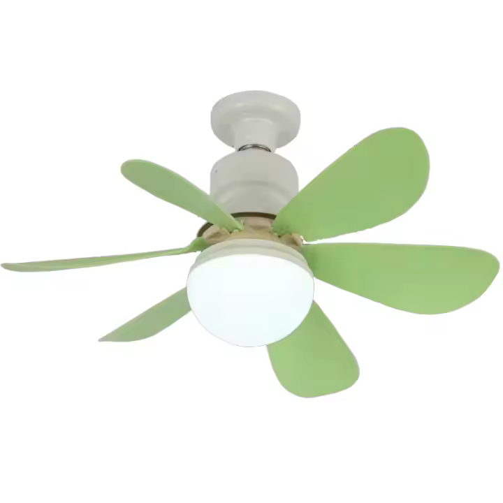 Ventilador de techo 52cm con luz y mando a distancia, ventilador de techo silencioso, base E27 40 W, 6 aspas, 3 velocidades, luz fría/neutra/cálida, apto para dormitorio, salón - 1