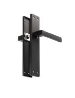 Manetas Puertas Interior Casa - Manillas Puertas Interior Placa Cuadrada 4,5x24,5 cm - Largo Manija 12 cm - Color Negro Mate - Manivelas para Puertas Interior - Material Aluminio Resistente - Diseño Moderno y Elegante - details 0