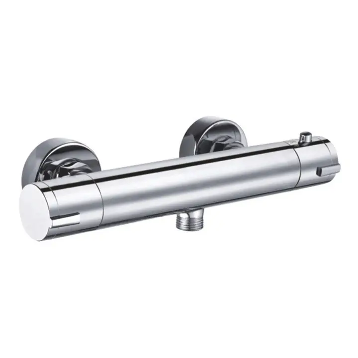 K2O Grifo Mezclador de Ducha K2O Chillout Quiet 26,3x6,7x7,8 cm Diseño Redondo de Latón Cromado con Grifo Termostático y - 1