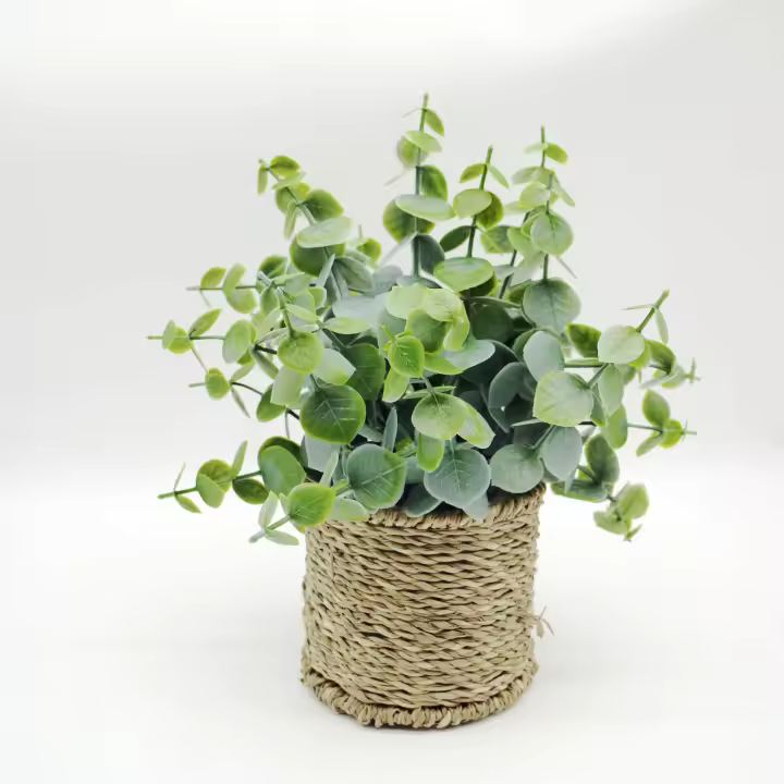 Planta Artificial De Eucalipto En Maceta Cilíndrica Para Decoración De Oficina Y Fiestas Prop De Exhibición De BONSAI - 1