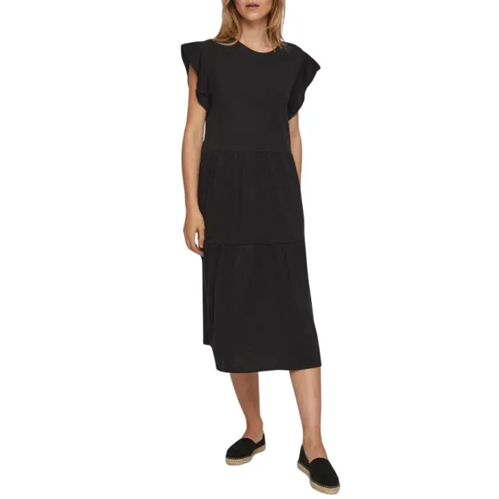 VISUMMER S/S MIDI DRESS  Black - 1