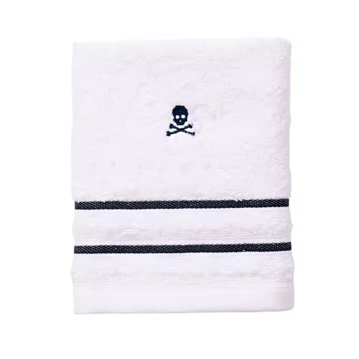 Scalpers Home Toalla de invitados blanca a rayas de algodón 100% - 30x50cm 470GSM - 1