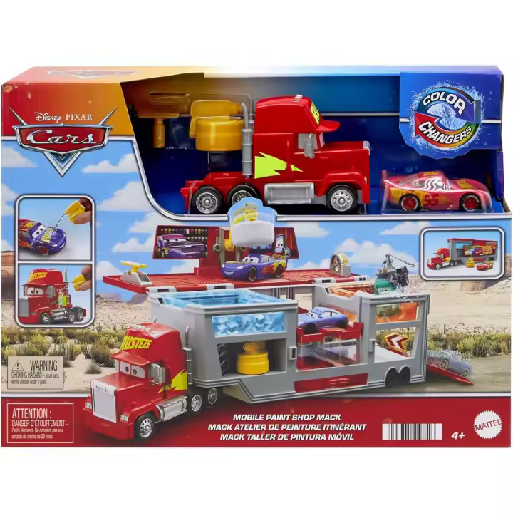Cars Mack Taller pintura movil ,Color Changers Camión transformable  Mattel HPD82 - 1
