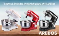 AREBOS Batidora Amasadora 1500W 6L Tazón de Mezcla de Acero Inoxidable 6 Velocidade Rojo - details 24