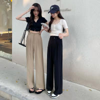 Rimocy Pantalones Anchos De Pierna Para Mujer Estilo Callejero Cintura Alta Moda Trabajo Oficina Pantalones Sueltos Rectos Sólidos Talla Grande Color Negro Beige Caqui - details 3