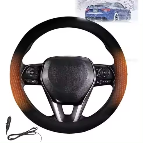 Funda para volante con calefacción, funda para volante con calefacción, recargable de forma inalámbrica, control automático de temperatura, funda para volante con calefacción y batería recargable (1 unidad, talla única) - 1