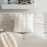Cojín De Sofá De Velours Imitación De Piel De Conejo Color Sólido Suave Y Cálido Para Sala De Estar Dormitorio Decoración Del Hogar - details 3