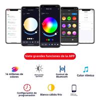 Luz De Tubo Inteligente Bluetooth Graffiti RGB Con Control APP Iluminación Interior De Techo Ajustable 85-265v LED Downlights - details 1