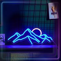 Luces De Neón Montañas LED Para Decoración De Pared Azul Luz De Neón Para Dormitorio Café Oficina Regalo De Cumpleaños Para Niños - details 3